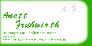 anett fruhwirth business card